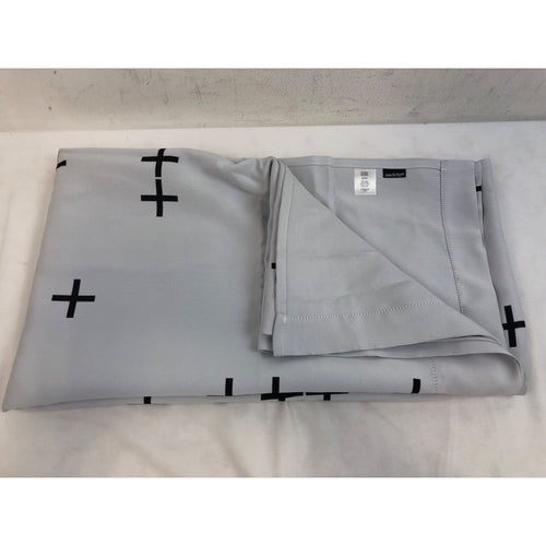 50in x 84in Little Arrow Design Co Cross On White 1pc Window Curtain Panel
