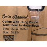 Swiss Madison Calice Wall-Hung Round Toilet Bowl in Matte Black