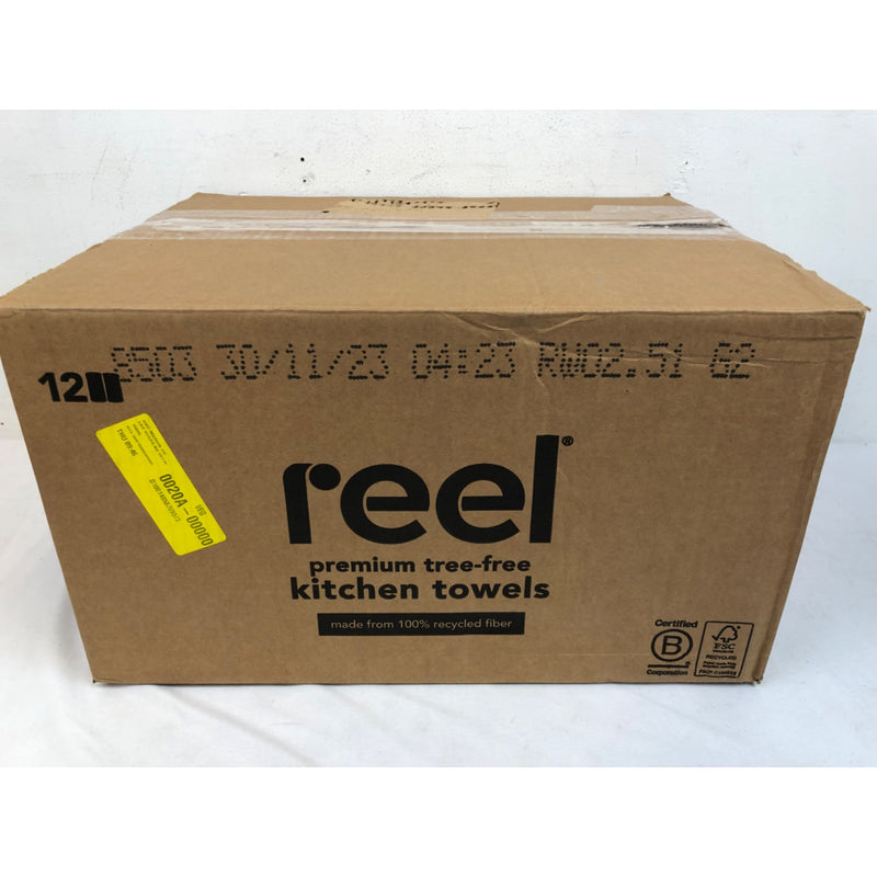 Reel Recycled Paper Towels, 12 Rolls, 2-Ply, Hypoallergenic, 135 Sheets Per Roll