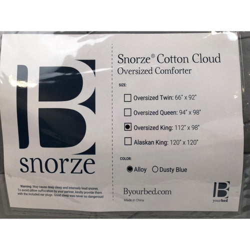 King, Snorze Cotton Cloud Comforter, Coma Inducer, Alloy Gray