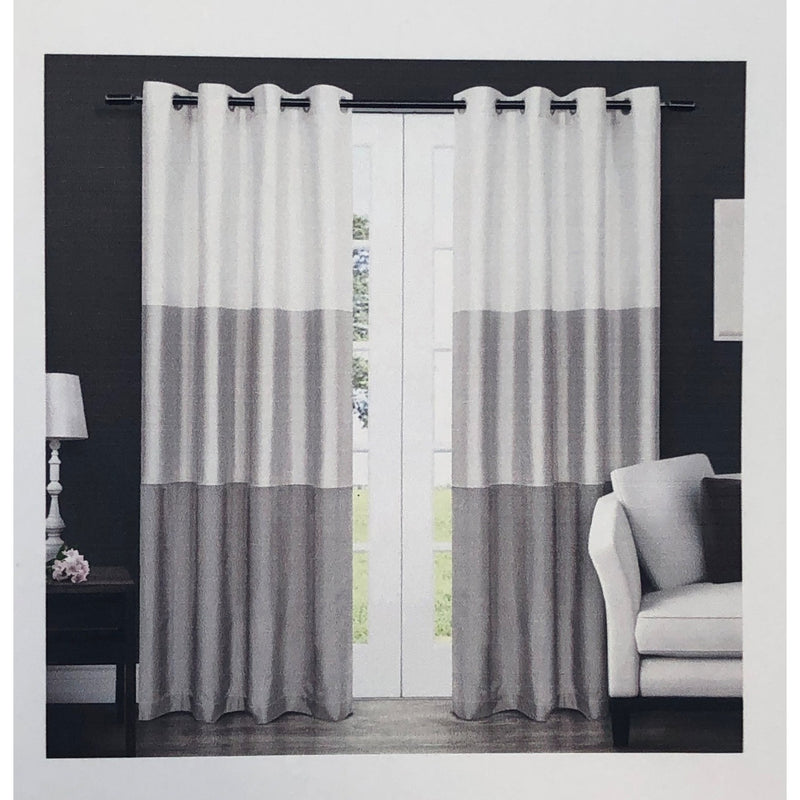 Porch and Den Ocean Striped Window Curtain Panel Pair with Grommet Top