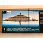Proshade 11ft Wood-Look Collar Tilt Aluminum Umbrella, Beige