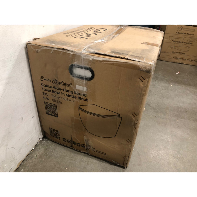Swiss Madison Calice Wall-Hung Round Toilet Bowl in Matte Black