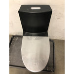 Miniyam 1.1/1.6 GPF Dual Flush Elongated Toilet with Soft-Close Seat, Black