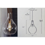 Coria Modern Farmhouse Large Glass Ripple Flute Pendant Light