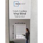 Mainstays 1in Cordless Room Darkening Vinyl Blinds, White, 27in x 48in