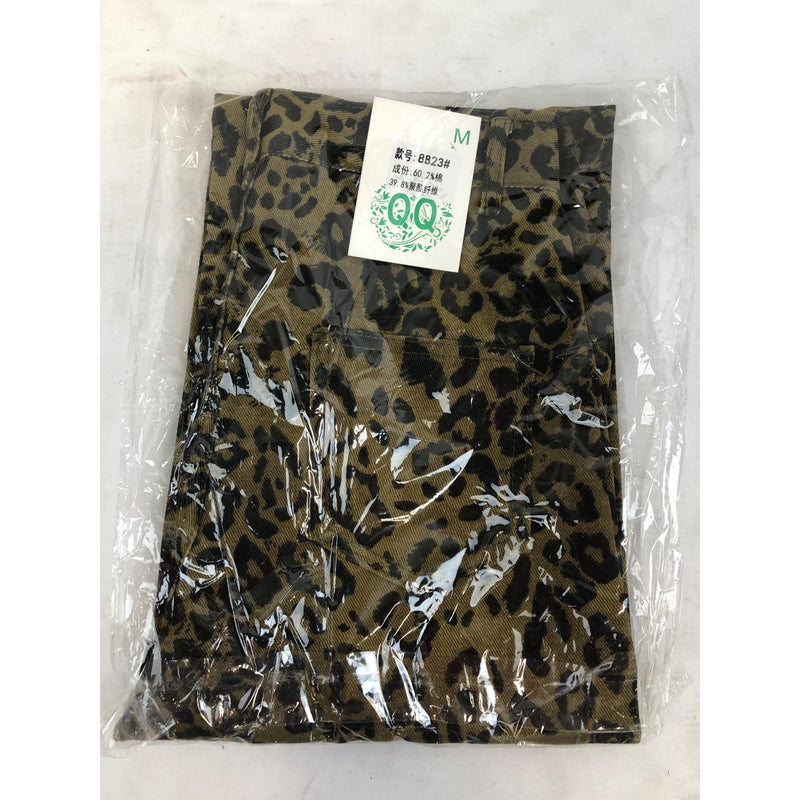 Medium Womens, Elegant Casual Leopard Print Jeans, High Waisted, Wide Leg Baggy