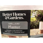 Better Homes & Gardens 14in Laurie White Resin Planter