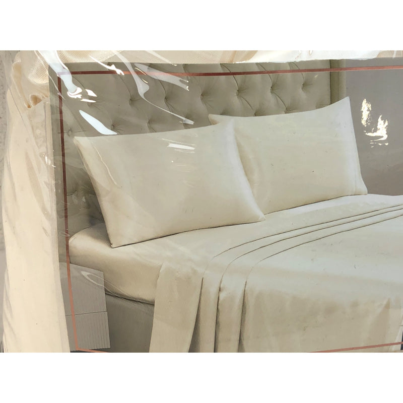 Queen, Juicy Couture Silky Satin Sheet Set, Ivory