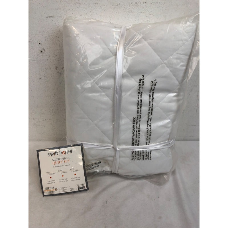 Twin XL, Modern Ultra Soft Microfiber Traditional Diamond Coverlet Quilt Set