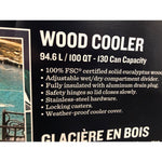 Tommy Bahama 100 QT Rolling Wood Cooler