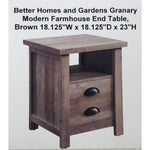 Better Homes and Gardens Granary Modern Farmhouse End Table, Brown