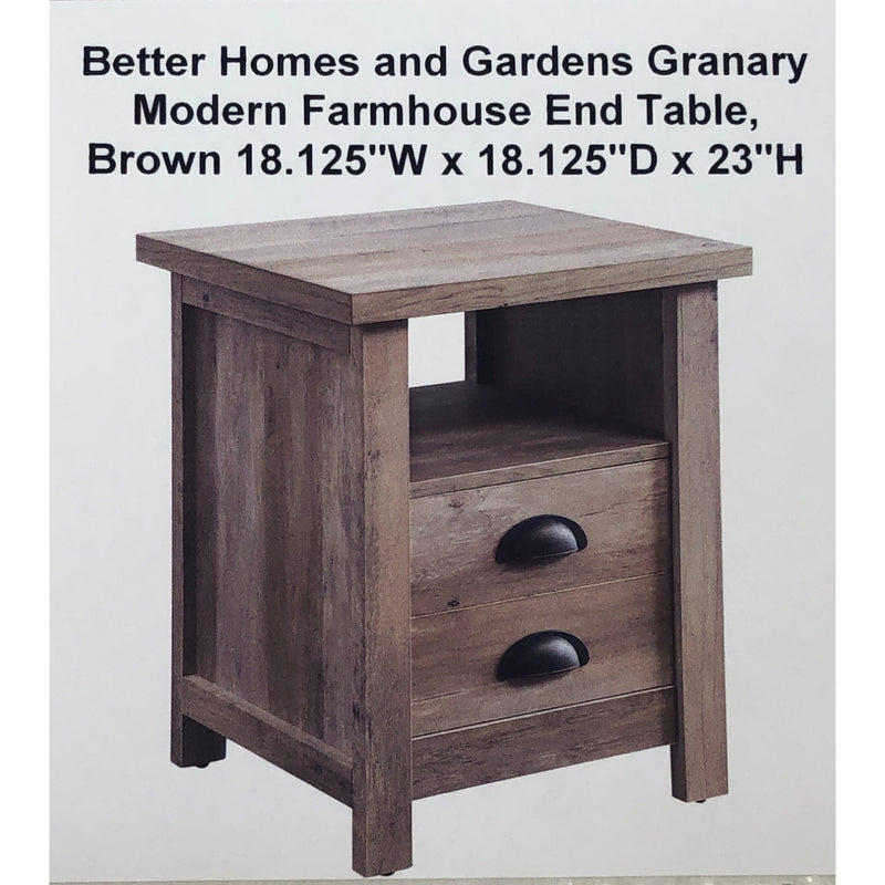 Better Homes and Gardens Granary Modern Farmhouse End Table, Brown