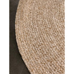 Jani Huma Ivory Upcycled Fiber and Cotton Round Rug, 8ft Round