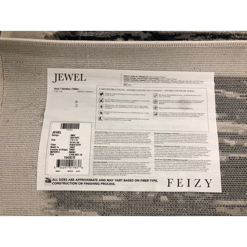 Feizy Jewel Area Rug, 7ft10in x 10ft, Silver