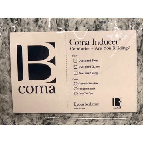 Queen, Are You Kidding, Coma Inducer Oversized Comforter Set, Peppered Black
