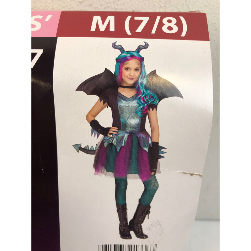 Girls Dragon Queen Halloween Costume Set, Multi-Color, Fun World, Size M (7/8)