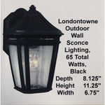 Londontowne Outdoor Wall Sconce Lighting, 65 Total Watts, Black