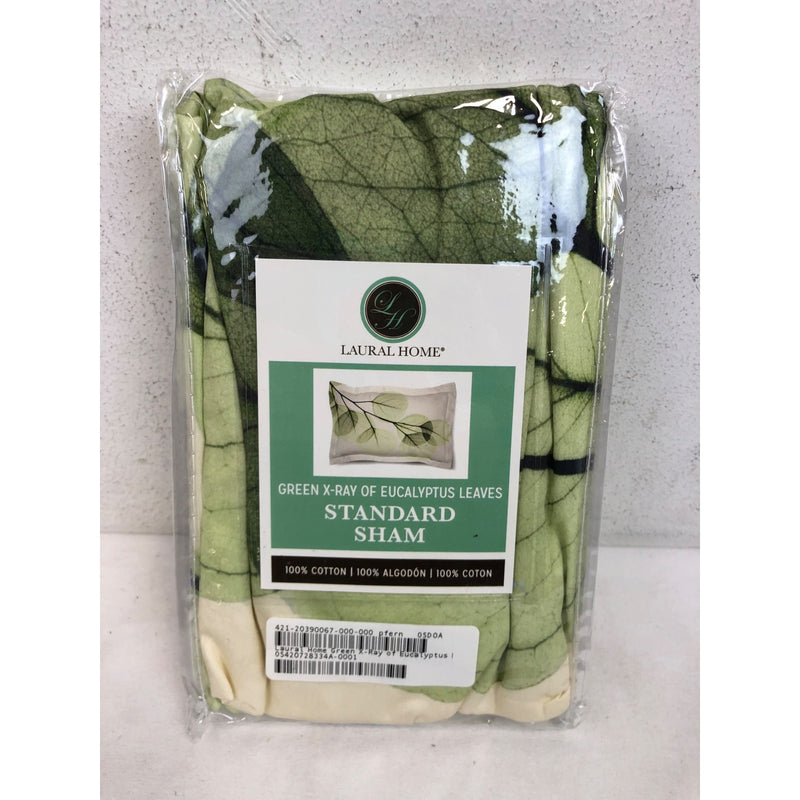 Laural Home Green X-Ray of Eucalyptus Leaves Standard Comforter Sham