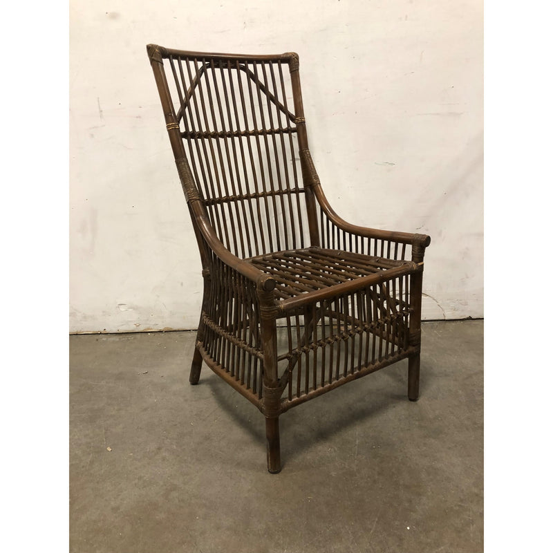 Natural Brown Rattan Cushioned Armchair by East at Main