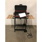 Americana Portable Electric Cart Grill with Two Folding Tables, Red