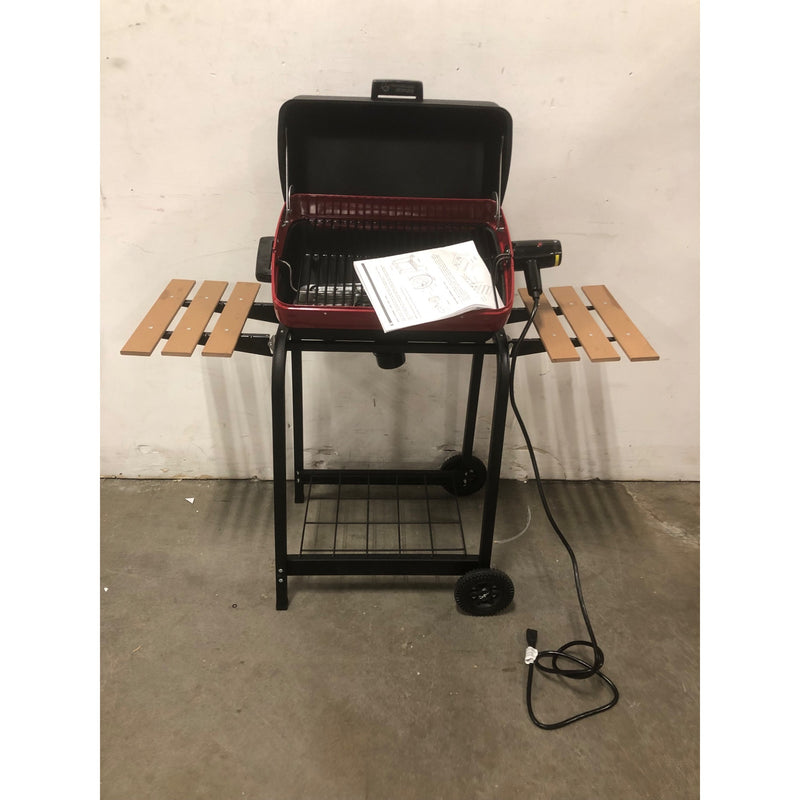 Americana Portable Electric Cart Grill with Two Folding Tables, Red