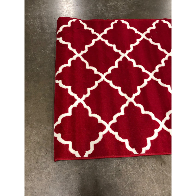 Furnish My Place Contemporary Trellis Geometric Red Area Rug, 3ft6in x 5ft6in