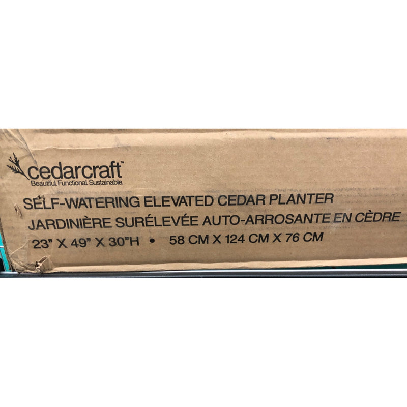 Cedarcraft Self-Watering Elevated Cedar Planter 23 in x 49 in x 30 in H