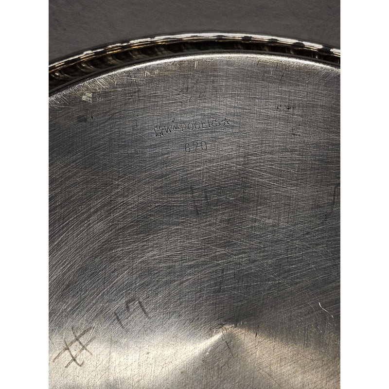 Vintage Wm Rogers Silver Plate Serving Tray, 670, Reticulated