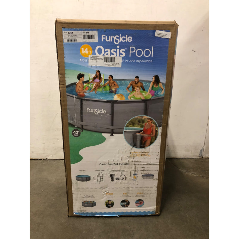 Funsicle 14 ft Oasis Round Above Ground Metal Frame Swimming Pool