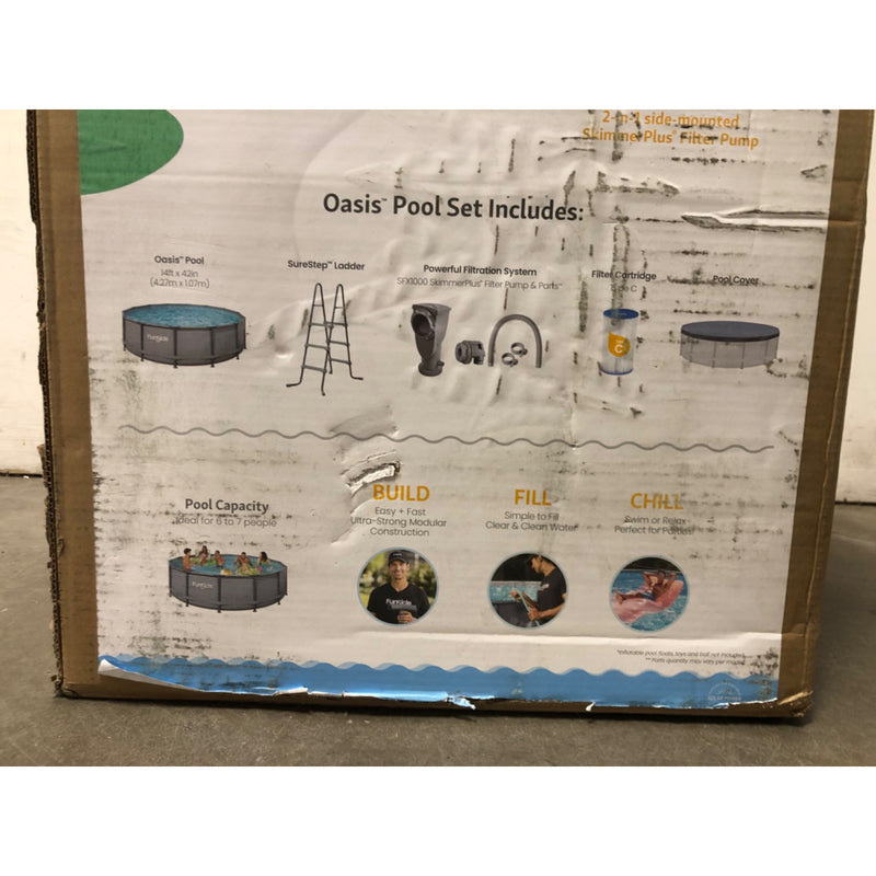 Funsicle 14 ft Oasis Round Above Ground Metal Frame Swimming Pool