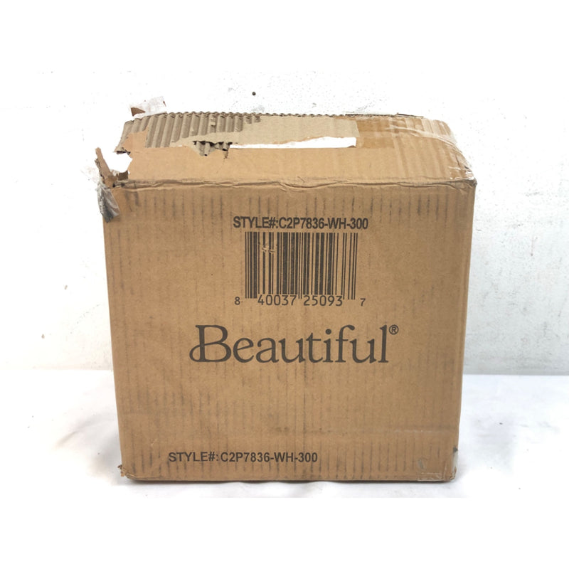 Beautiful Fluted Stoneware 2-Piece Vanity Jar Set by Drew Barrymore, Off White