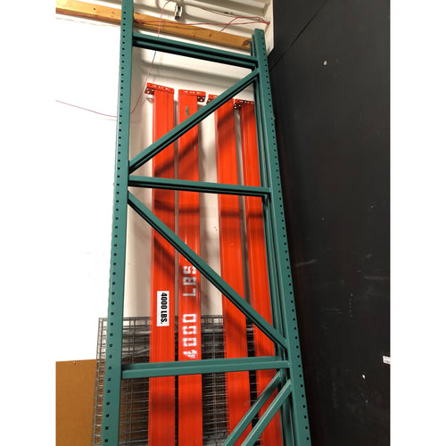 2x 12' x 40" Uprights, 4x 10' x 5.5" Beams, 4x 42" x 58" Wire Shelving Pallet Racking System