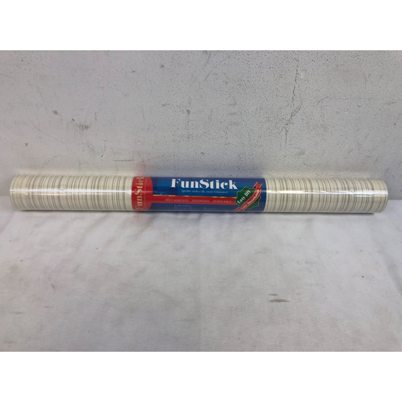 FunStick 24in x 200in Grasscloth Peel and Stick Wallpaper, Khaki
