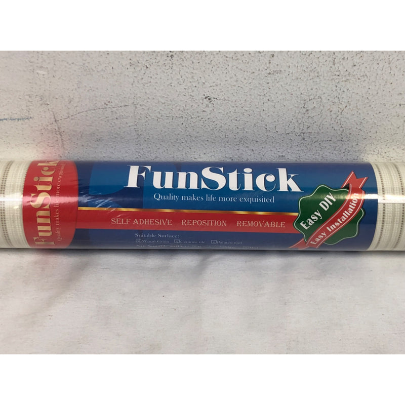 FunStick 24in x 200in Grasscloth Peel and Stick Wallpaper, Khaki