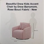 Beautiful Drew Kids Accent Chair by Drew Barrymore, Rose Boucl Fabric