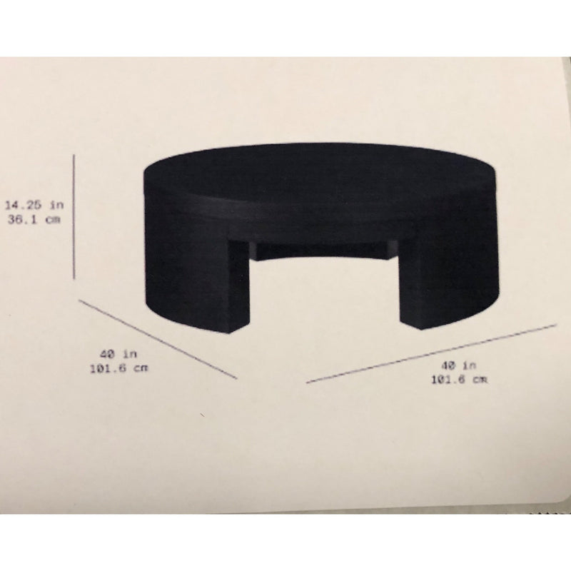 Beautiful Mod Round Coffee Table by Drew Barrymore, Black Wood Finish