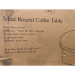 Beautiful Mod Round Coffee Table by Drew Barrymore, Black Wood Finish