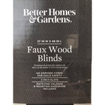 2in Cordless Faux Wood Horizontal Blinds, White, 27 W x 48 L