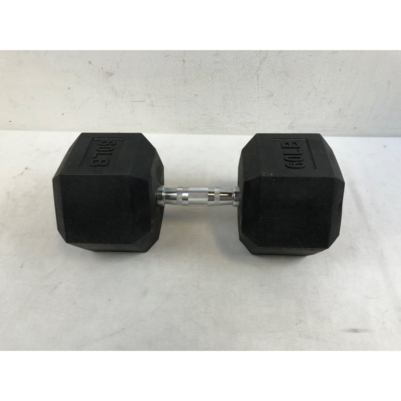 BalanceFrom Non-Slip Grip Rubber Encased Hex Dumbbells, 60 lbs Single