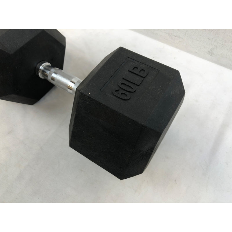 BalanceFrom Non-Slip Grip Rubber Encased Hex Dumbbells, 60 lbs Single