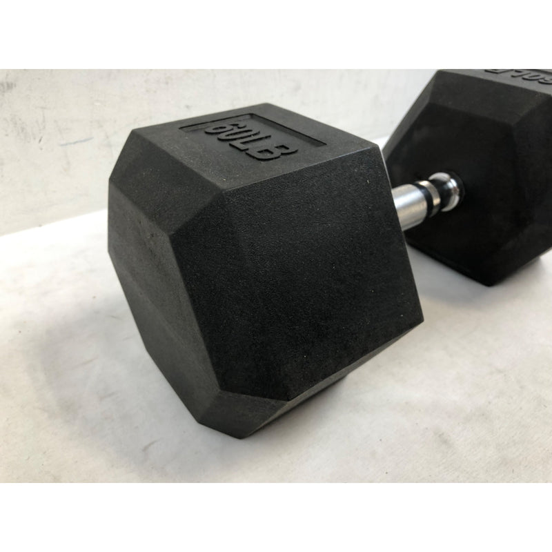 BalanceFrom Non-Slip Grip Rubber Encased Hex Dumbbells, 60 lbs Single
