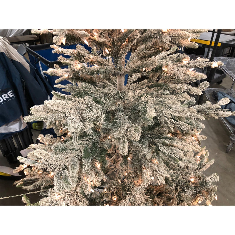 7 1/2 ft. Pre-lit Aspen Green Fir Flocked Artificial Christmas Tree 700 UL