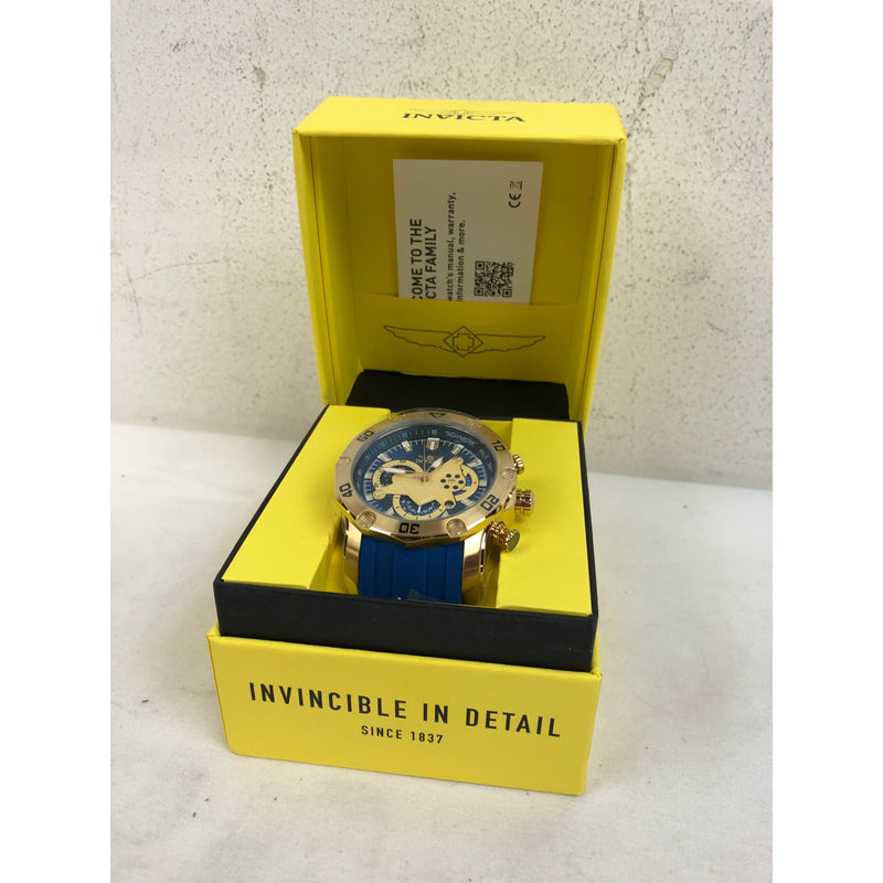 Invicta 22798 Pro Diver Men 50mm Stainless Steel Gold Blue VD53 Quartz Watch