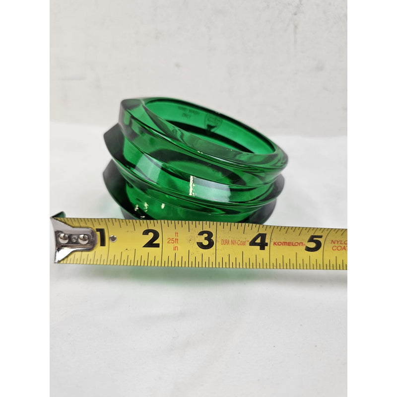 Orrefors Sweden Eko Green Crystal Bowl Candle Holder
