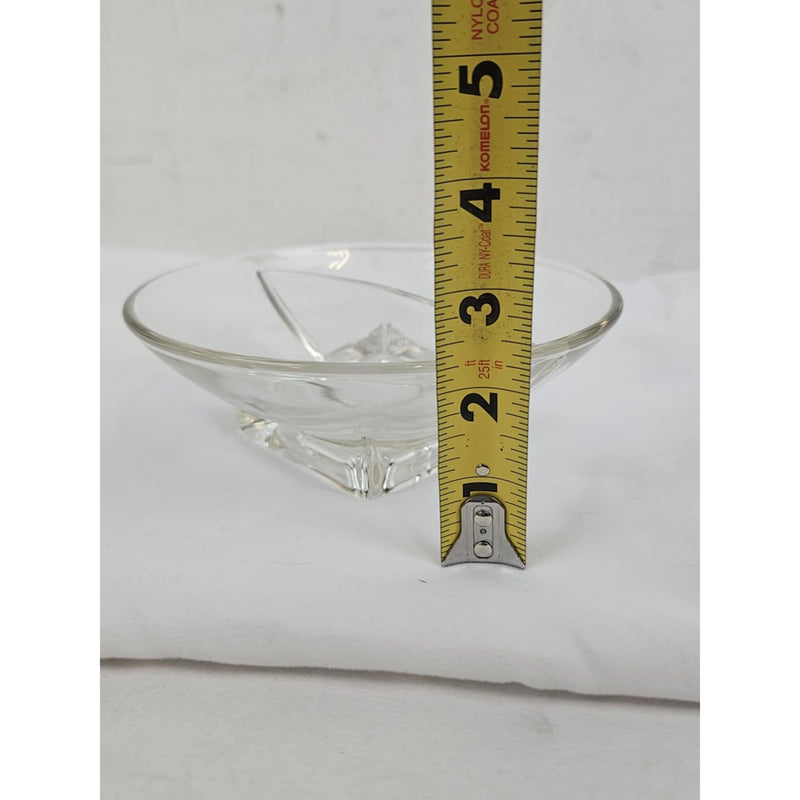MCM 1950's Cambridge Glass Square Pattern Divided Bowl