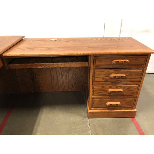 Large Wooden Corner Desk, With Keyboard Tray