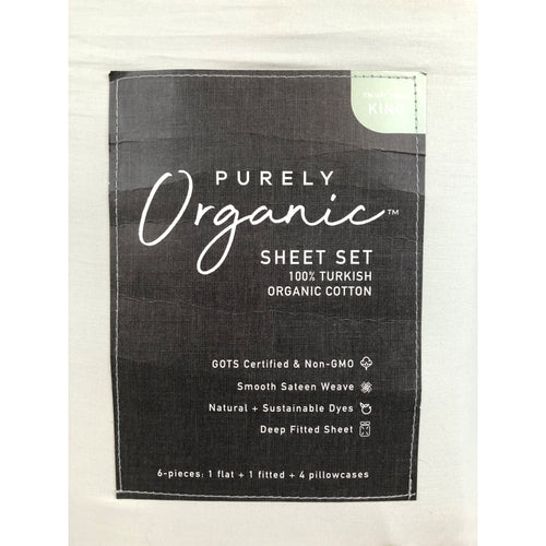 King, Light Sage, Pure Earth Organic 300 Thread Count 6-piece Sheet Set