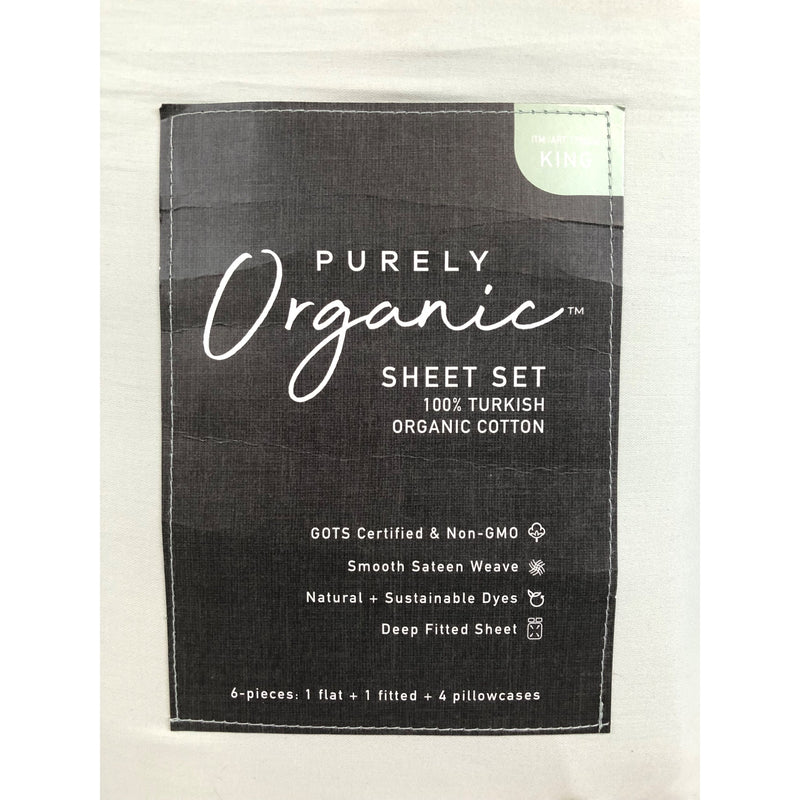 King, Light Sage, Pure Earth Organic 300 Thread Count 6-piece Sheet Set