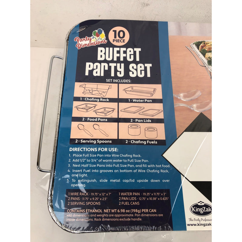10 Piece Buffet Set Including Fuel Party Supply Set